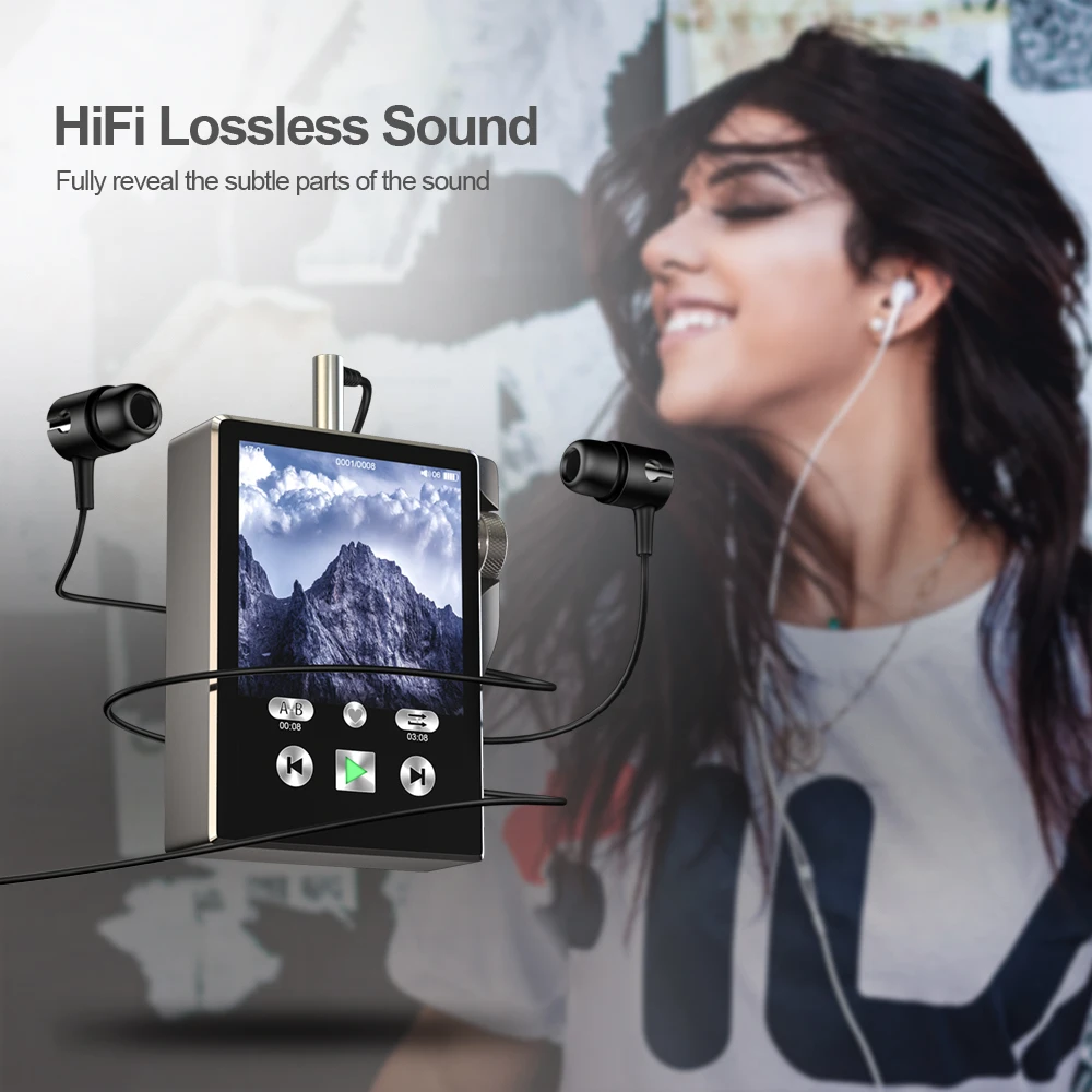 HiFi MP3-плеер с Bluetooth Сенсорный экран fm-радио портативный Встроенный динамик музыкальный плеер Высокое разрешение без потерь аудио