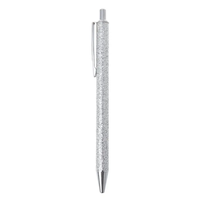 Роскошная блестящая металлическая шариковая ручка 1,0 мм блестящие масляные ручки Офисные принадлежности школьные канцелярские принадлежности - Цвет: sliver