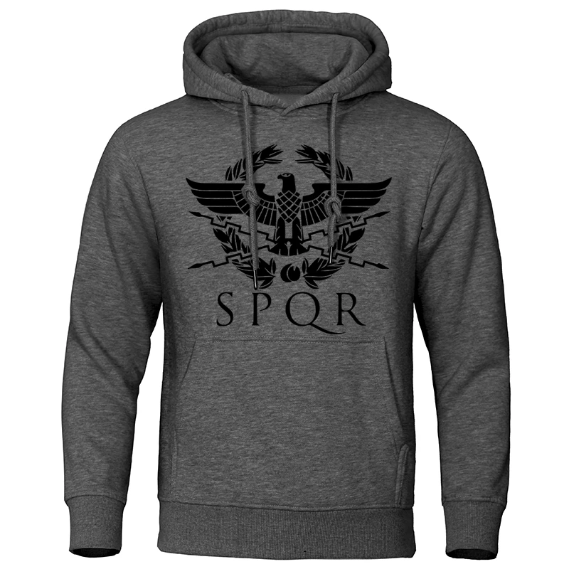 Spqr Римский спортивный костюм-Гладиатор Императорский осенний мужской модный худи Повседневный стиль толстовки Harajuku пуловер уличная орла Топы - Цвет: dark gray 1