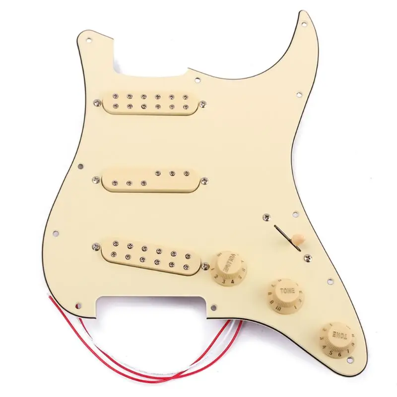 

Prewired 3 Coil Pickups Pickguard with Control Knobs for Electric Guitar 27RD