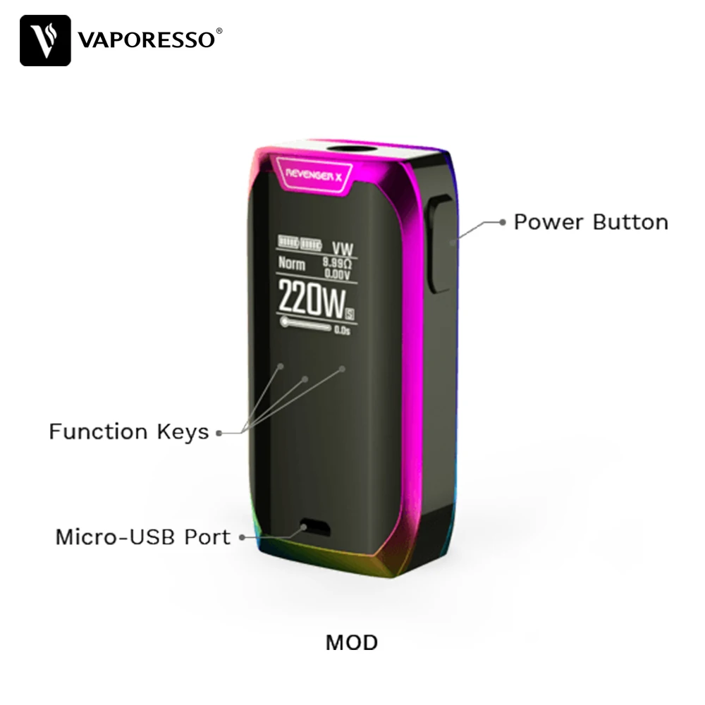 Оригинальный набор Vaporesso Revenger X Mini для вейпа 220 Вт TC бокс мод с баком NRG атомайзер 5