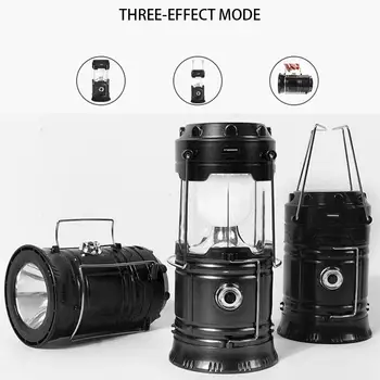 

High Quality LED Solar Power Portable Camping Light USB Charging Tent Light waterproof for Outdoor Camp Night Fishing Use