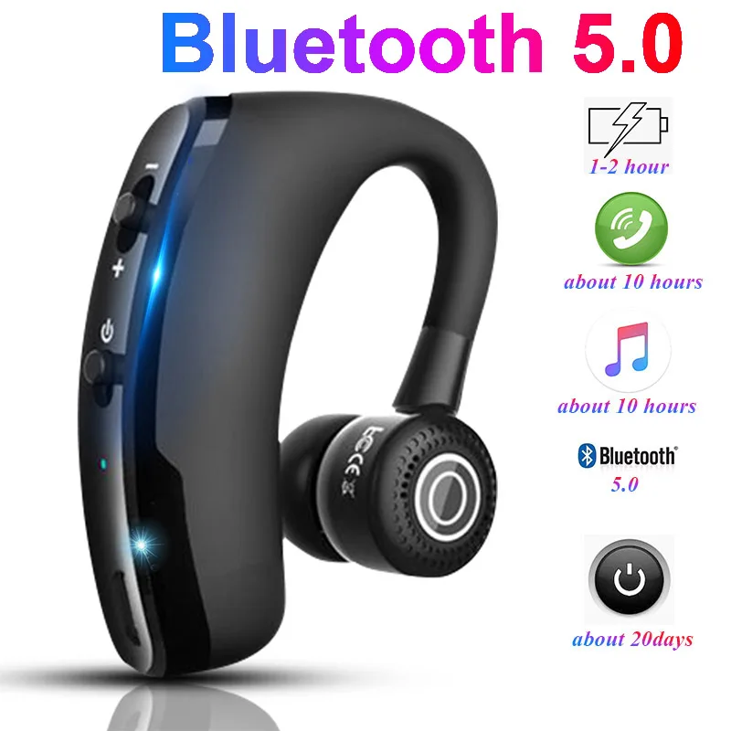 

2020 new upgrade V9 wireless Bluetooth 5.0 headset fashion business headset sports headset for IOS and Android