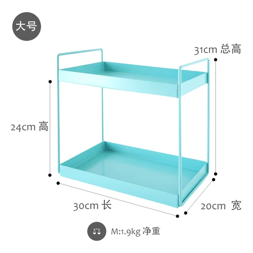 Blue color bathroom storage racks 2 layers make up display holder home decorating - Цвет: 18112-