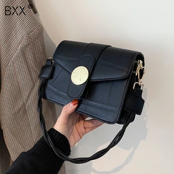 

[BXX] Vintage Stone Pattern PU Leather Crossbody Bags For Women 2020 Shoulder Handbags and Purses Ladies Travel Luxury Bag HP535