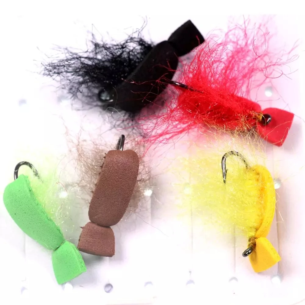 18pcs fishing fly lures insect dry floating type insect similar to