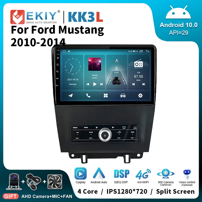EKIY KK3L Android стерео Автомагнитола для Ford Mustang 2010-2014 IPS мультимедийный видеоплеер Navi