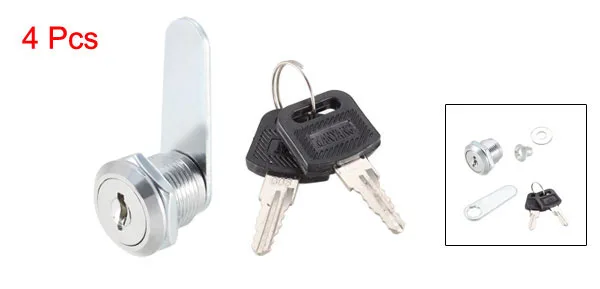 16mm Alike 4pcs Uxcell 2/4 шт. замки 16/20/25/30/35/40 мм цилиндр Длина ключом разных/так цинковый хром сплава покрытие металлом 90 градусов - Цвет: 16mm Alike 4pcs