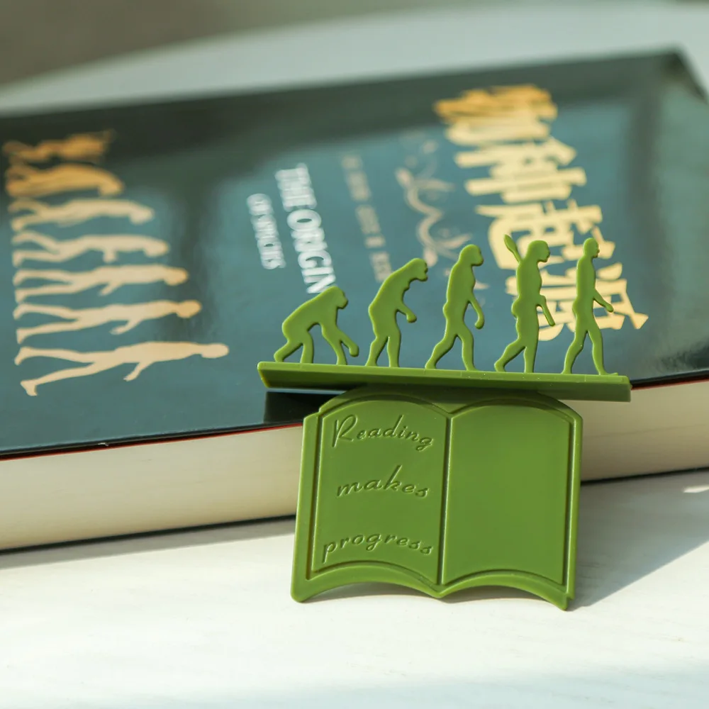 1Pc Creative Origin of Species Bookmark 3D Silicone Reading Bookmarks Book Holder Gift For Children