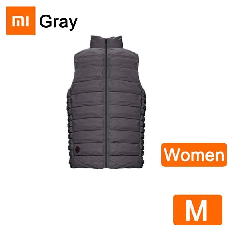 Xiaomi Mijia Graphene Интеллектуальный USB 4 файла контроль температуры жар гусиный пух сжигание жилет пара модель для зимы для женщин и мужчин - Цвет: Gray Women M 16