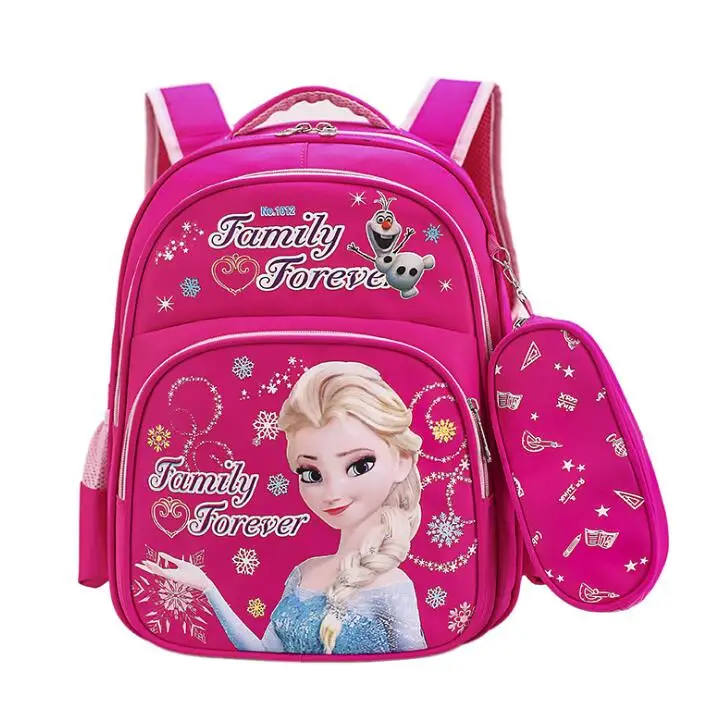 Disney-mochilas escolares de princesa de Frozen para niños, morral escolar de dibujos animados, mochilas de escuela para niñas