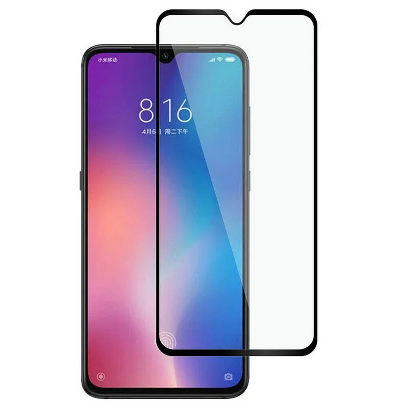 9D Закаленное стекло пленка для Xiao mi Red mi Note 8 7 6 Pro 8T Защита экрана для Xiaomi mi 9T 9 8 A3 Lite - Материал: Black-2pcs