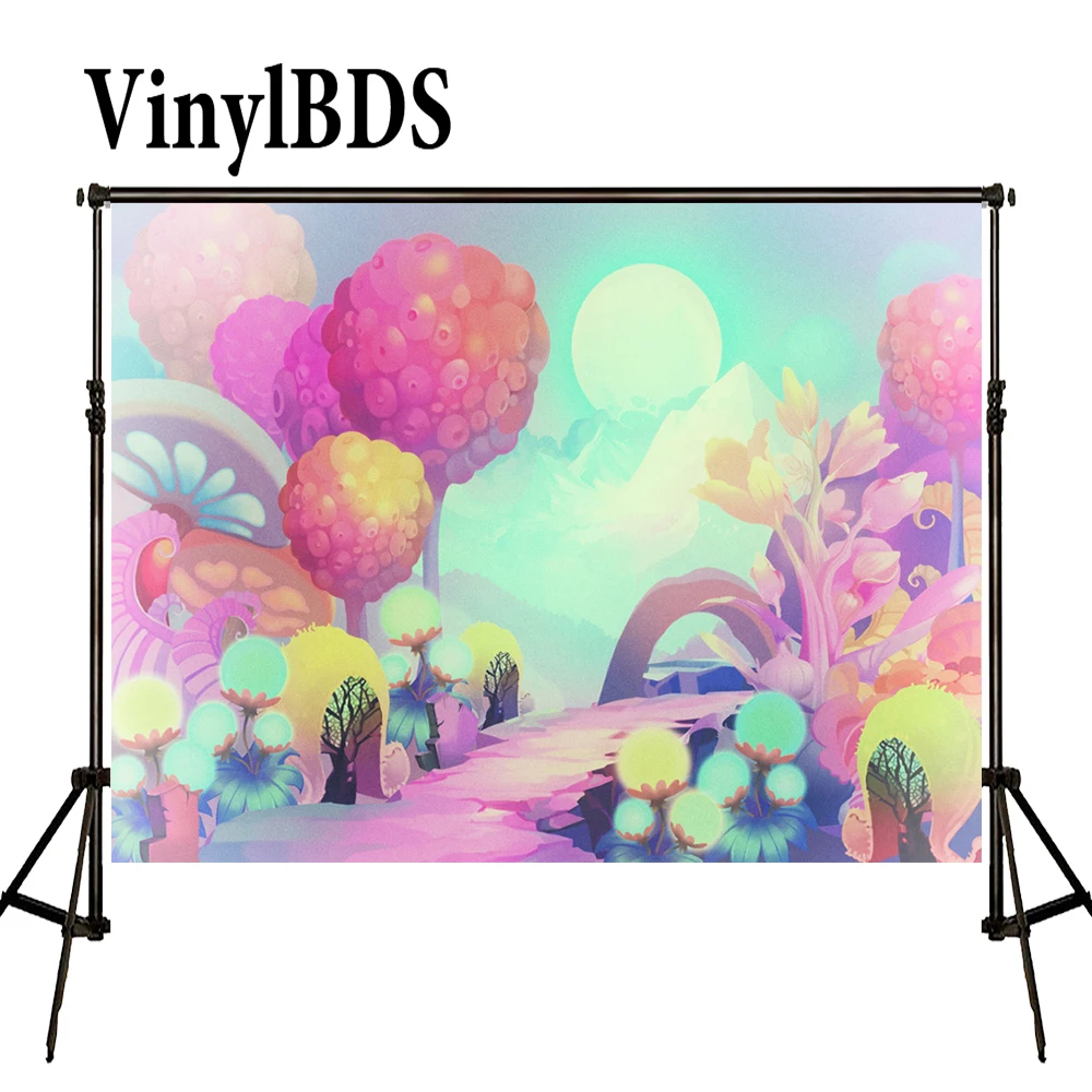 VinylBDS Newborn Photography Background Forest Fairy Tale World Backdrops Pastel Pink for Studio | Электроника
