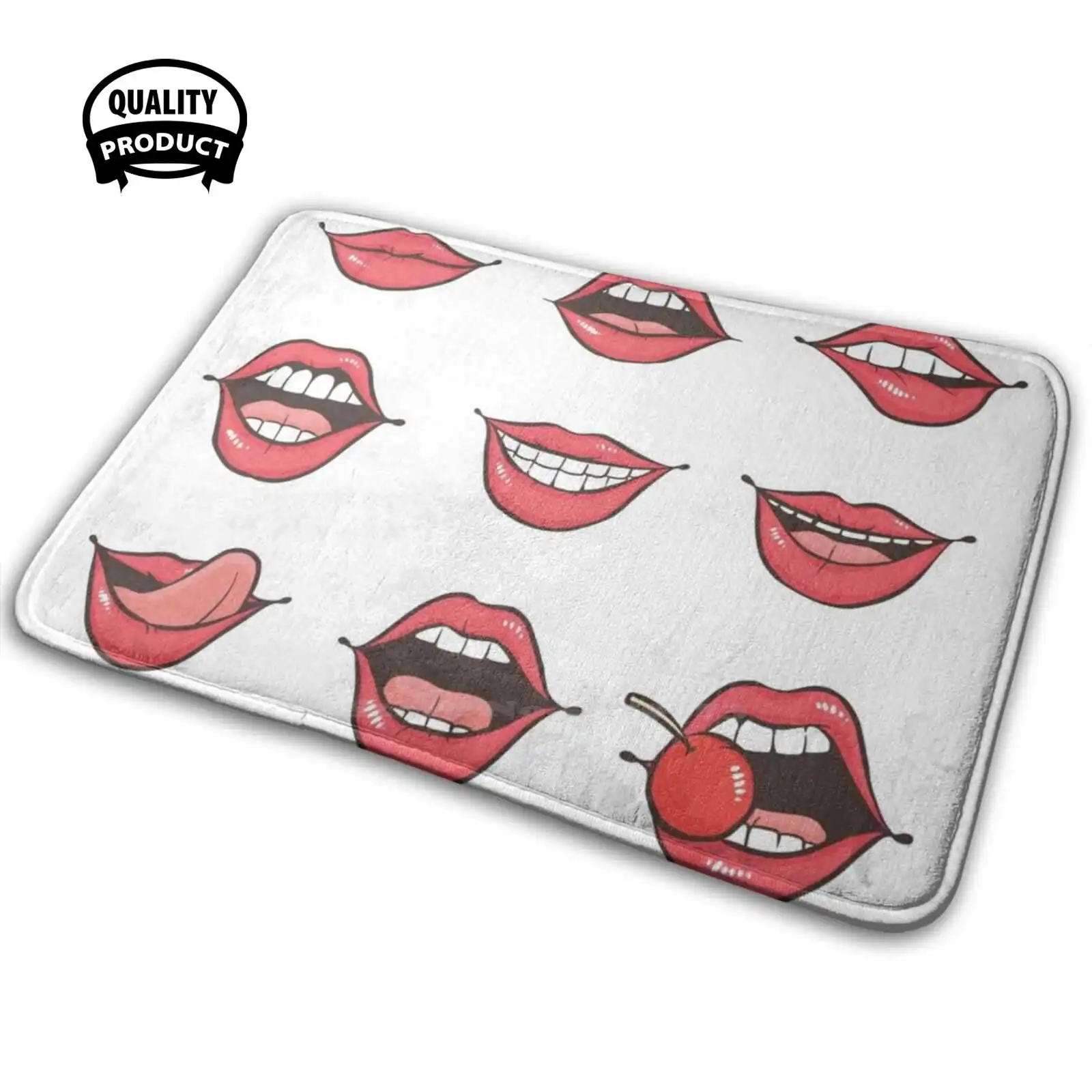 Lippy 3D мягкий нескользящий коврик подушка губы Рот язык улыбка Вишня
