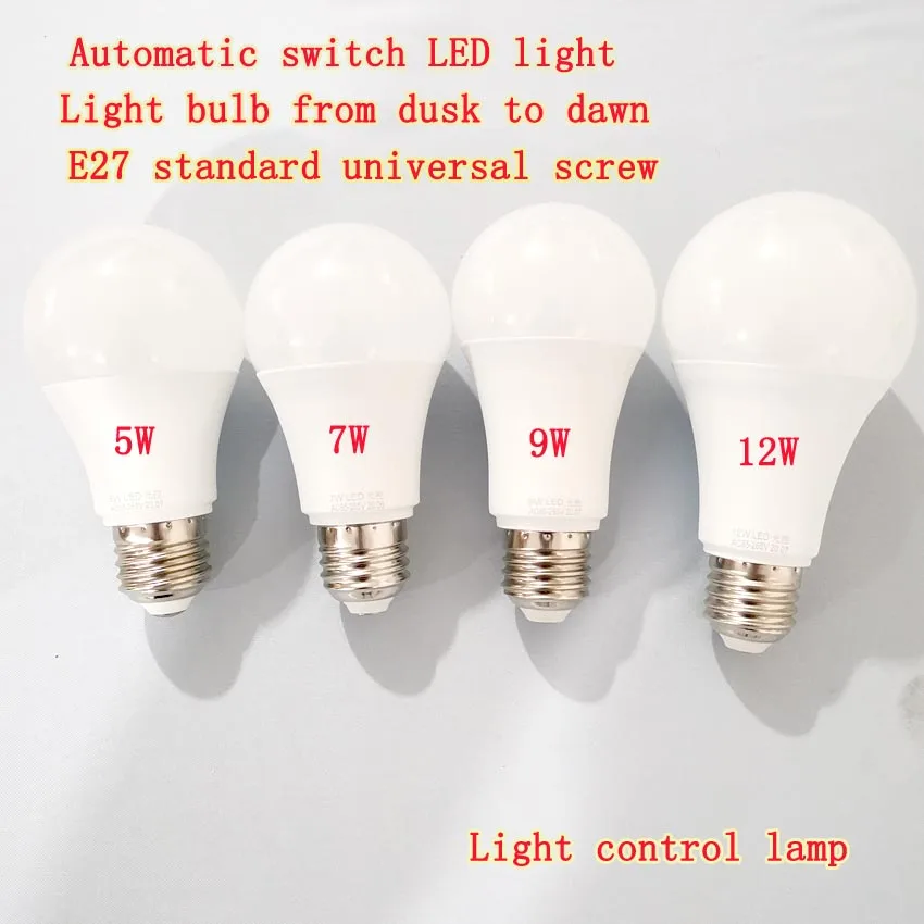 

LED Sensor Bulb 5W 7W 9W 12W AC85-265V Dusk To Dawn Sensor Light Bulb Day Night Light Auto ON/OFF LED Lamp For Home Lightin