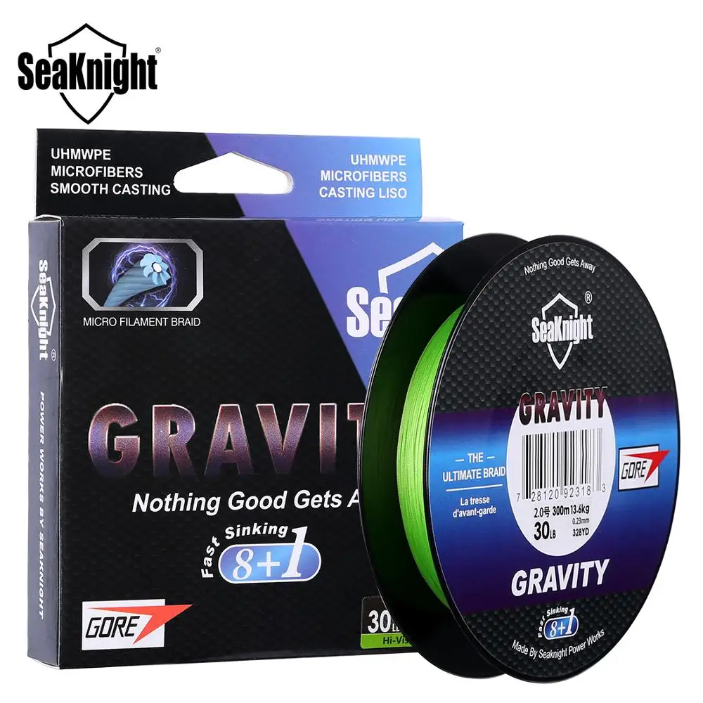 SeaKnight GRAVITY G9 9 прядей быстропогружающаяся PE леска 150 м 300 8 + 1 прочная Натяжная
