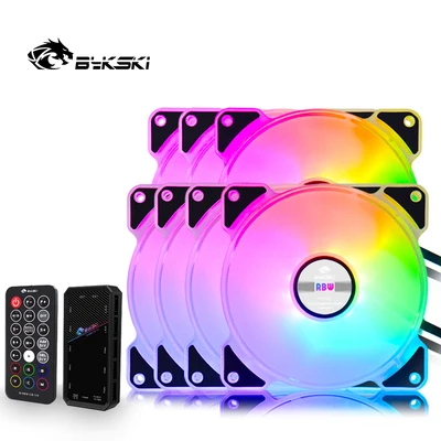 Bykski Ventilador com Ajuste de Ajuste Rgb Ventilador de Resfriamento de 120 mm para Computador Remoto e Silencioso com Luz Led 5v Ventiladores e resfriadores - Imagem 3