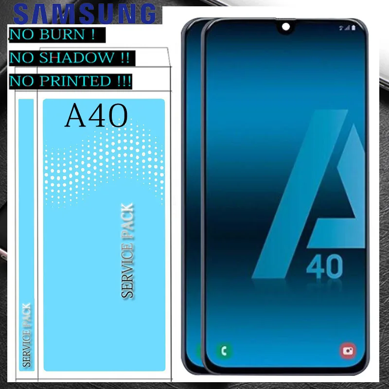 Супер AMOLED ЖК-дисплей для SAMSUNG GALAXY A40 A405/DS A405F A405FD A405A кодирующий преобразователь сенсорного экрана в сборе