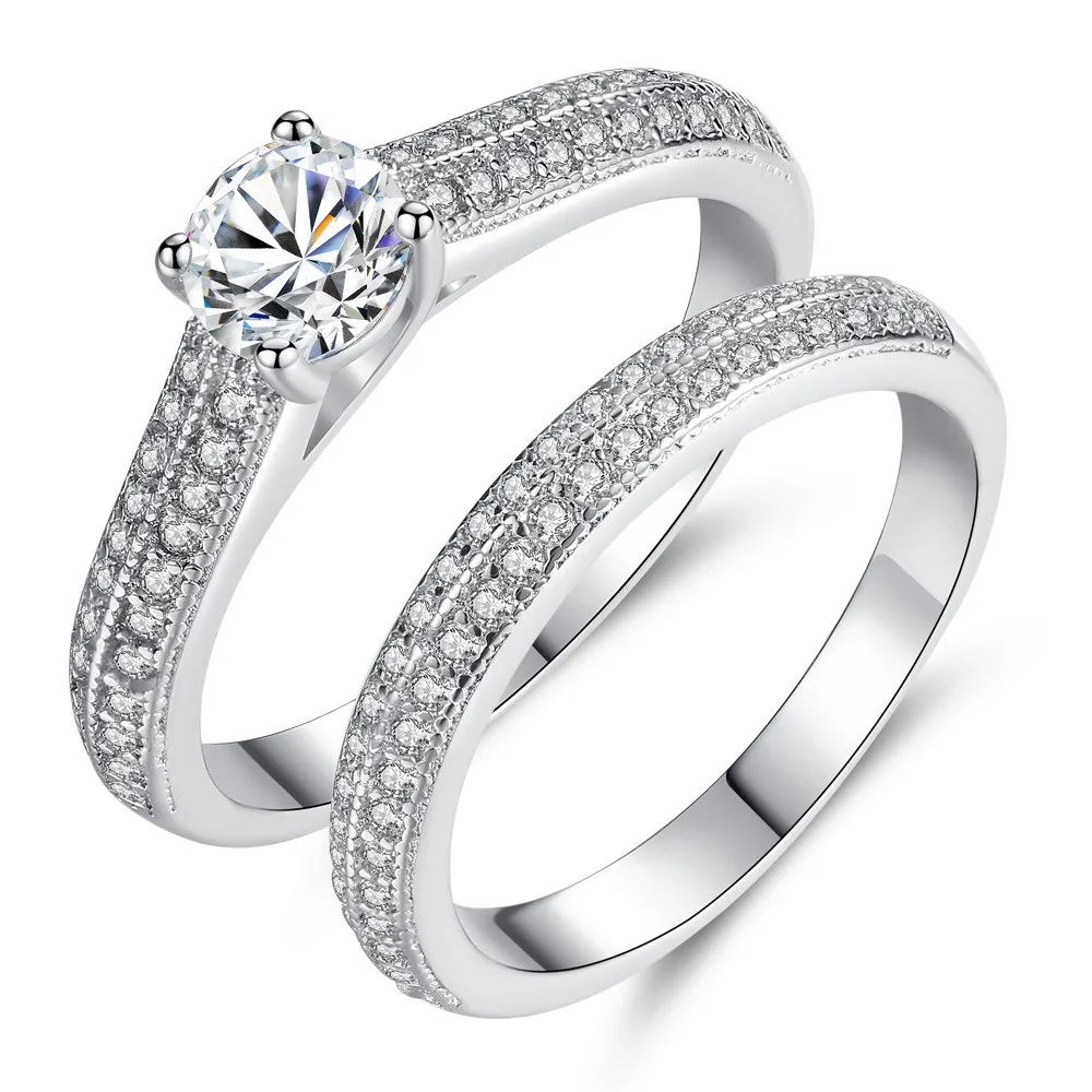 

Exquisite Gifts Cubic Zirconia Lovers Ring Engagement Ring Set A Birthday Present
