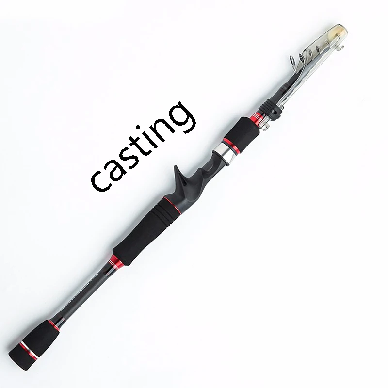 casting Туристическая углеродная телескопическая спиннинговая Удочка 1,95 м/2,1 М/2,4 м/2,7 м МОЩНЫЙ СВЕТИЛЬНИК портативная приманка с трубкой чехол - Цвет: casting