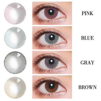 

Myopia Color Contact Lenses Prescription Female Path 14.0-14.5mm Cute Multicolor Party Gift Girl Cosplay Beautiful Pupil