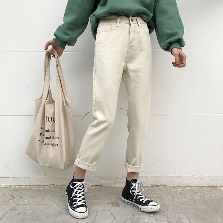 Pantalones crema mujer Clearance