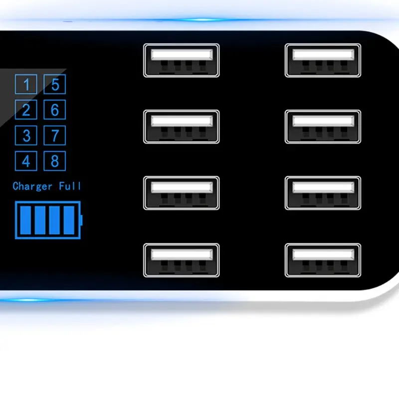 9 Ports USB Car Charger LED Current Display Charging For Mobile Phone Tablet GPS