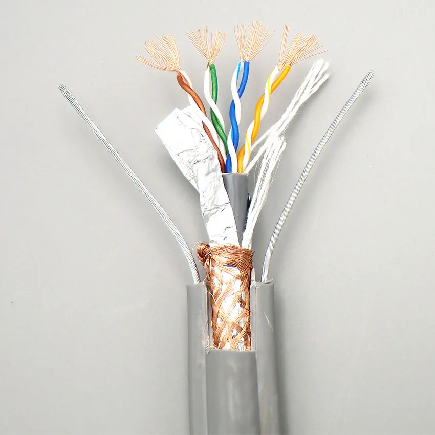 Экранированный кабель лифта cat5e для Ethernet со стальной проволокой плоский Лифт
