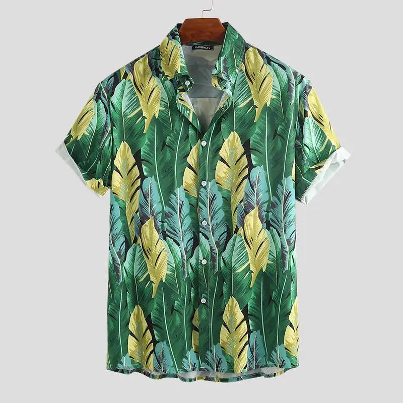 Fashion Printing Men Hawaiian Shirt Breathable Brand Short Sleeve Chemise Casual Streetwear Summer Beach Mens Shirts Button Tops Fashion Printing Men Hawaiian Shirt Breathable Brand Short Sleeve Chemise Casual Streetwear Summer Beach Mens Shirts Button Tops