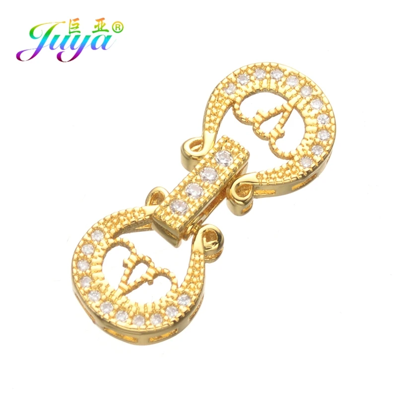 Juya DIY украшения из бисера фурнитура поставки золото/серебро застежка застежки для женщин натуральные камни жемчуг Изготовление ювелирных изделий - Цвет: Gold