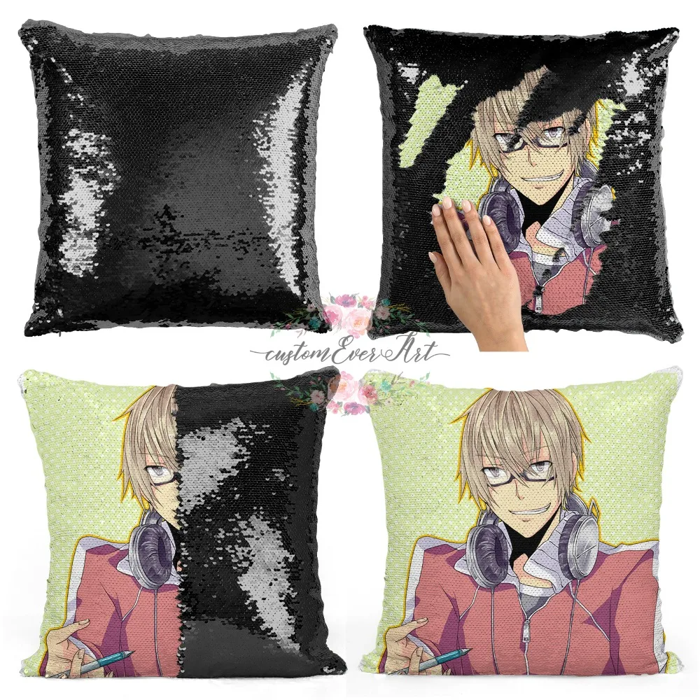 Custom-Photo-Sequin-Pillow-Black