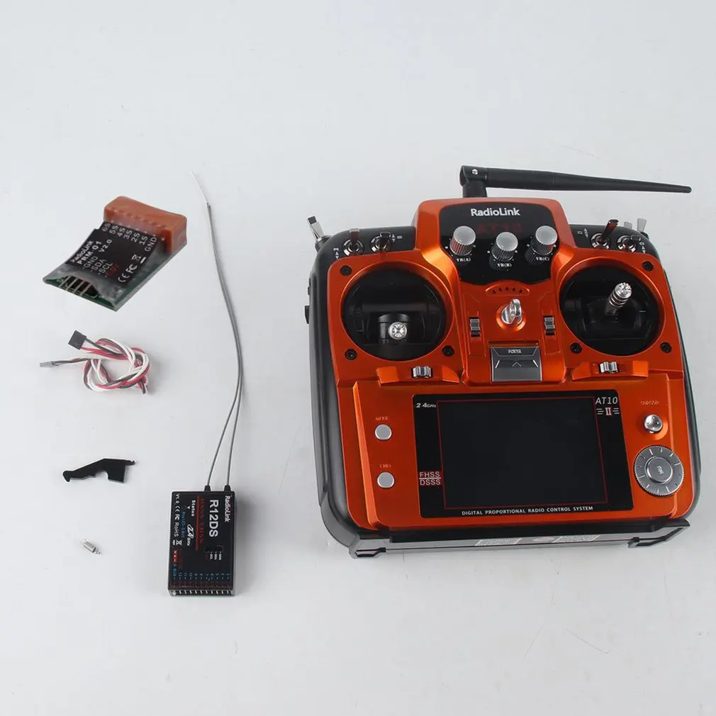 radiolink AT10 II 2,4 Ghz 12CH RC передатчик с R12DS приемником PRM-01 модуль возврата напряжения батарея для RC Quadcopte