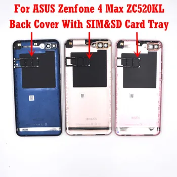 

For ASUS Zenfone 4 Max ZC520KL New Original Back Battery Door Housing SIM SD Card Tray Cover power & volume Button + Camera Lens