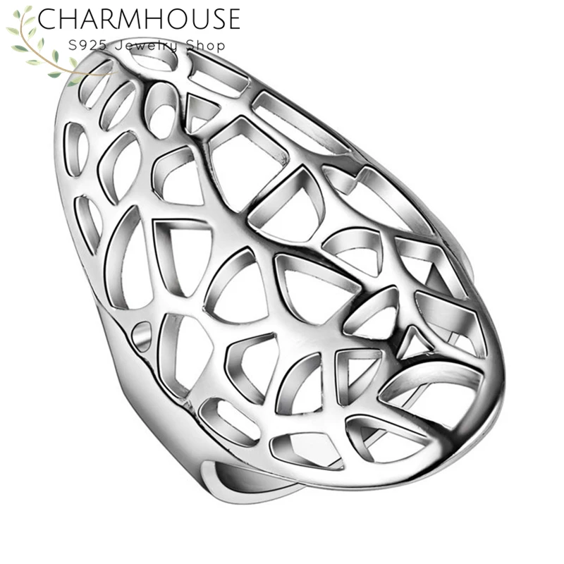 

Pure 925 Silver Rings For Women Exquisite Long Finger Ring Size 6/7/8/9 Wedding Band Anillo Engagement Vintage Jewelry