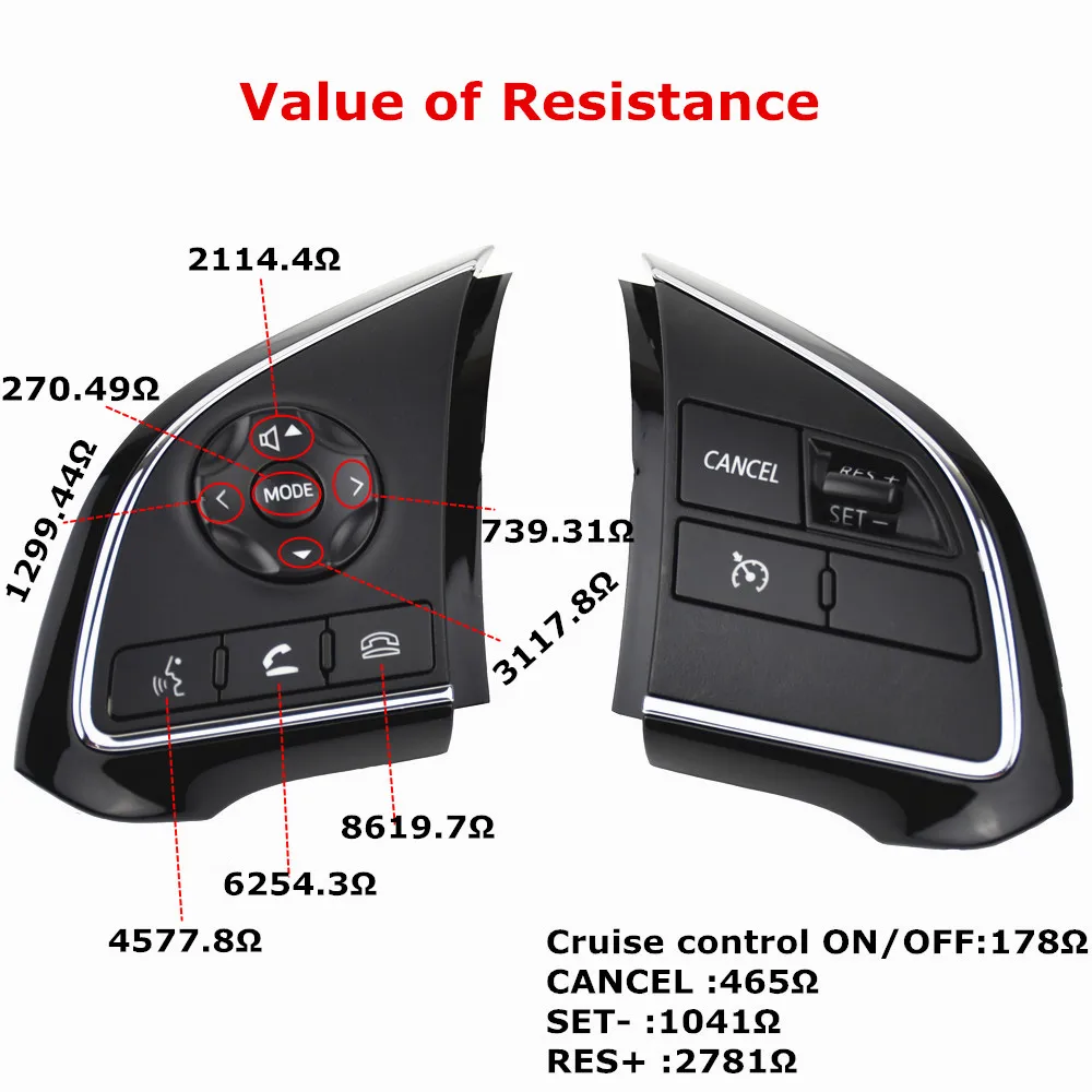 

For Mitsubishi Outlander 2016-2018 Xpander Cruise Control Switch Steering Wheel Control Switch Button Audio Volume Switch