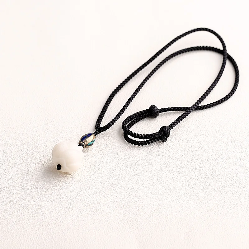 Origina Designl Handmade Tibetan Buddhist Lotus Pendant Neckalce Rope Chain Nepal Beads Mantra Necklace Amulet Jewelry