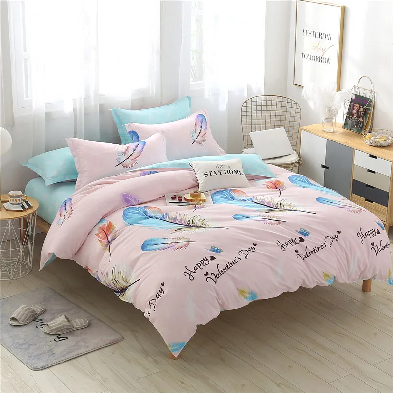 Bedding Set New Design 1Pcs Duvet Cover Plaid Stripes Quilt Cover Skin Care Cotton Bedclothes - Цвет: 22