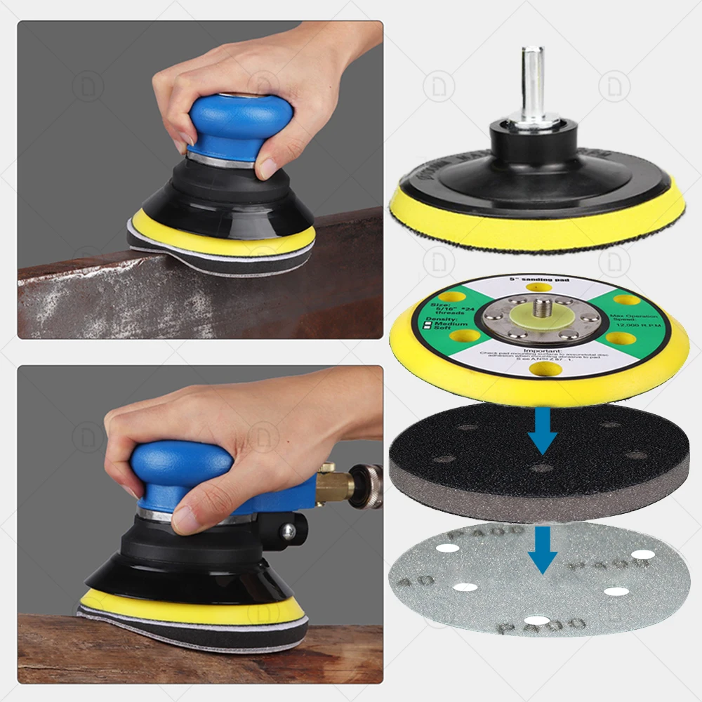 2/3/4/5/6 Inch Flocking Cushion Polishing Pad Soft Self-adhesive Disc Sponge Interface Removing Wax Buffer Pads Sandpaper Tray 4