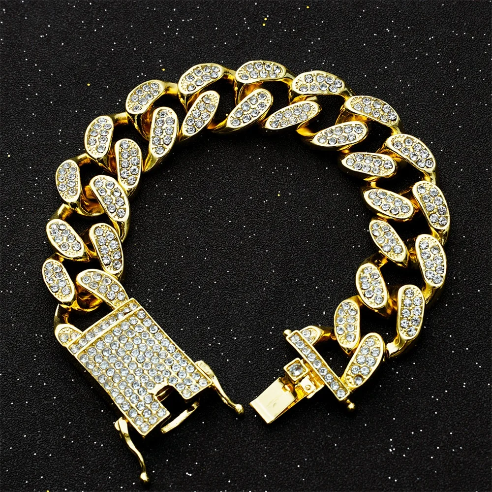 Мужские 20 мм тяжелые Iced Out из США кубинские звенья цепи CZ Rapper кристалл ожерелье чокер Bling хип хоп ювелирные изделия золотые серебряные цепочки
