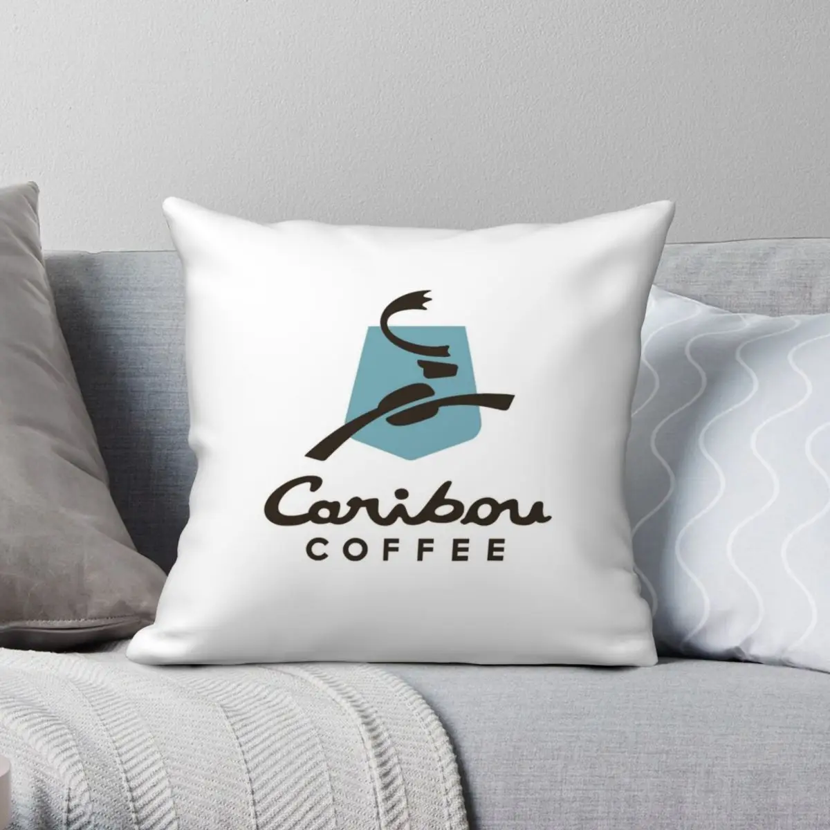 

Caribou Coffee Square Pillowcase Polyester Linen Velvet Pattern Zip Decor Pillow Case Bed Cushion Case