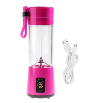

350-400ML Portable USB Rechargeable Plastic Juicer Fruit Juice Extractor Blender 6 Sharp Blades And High Speed Motor