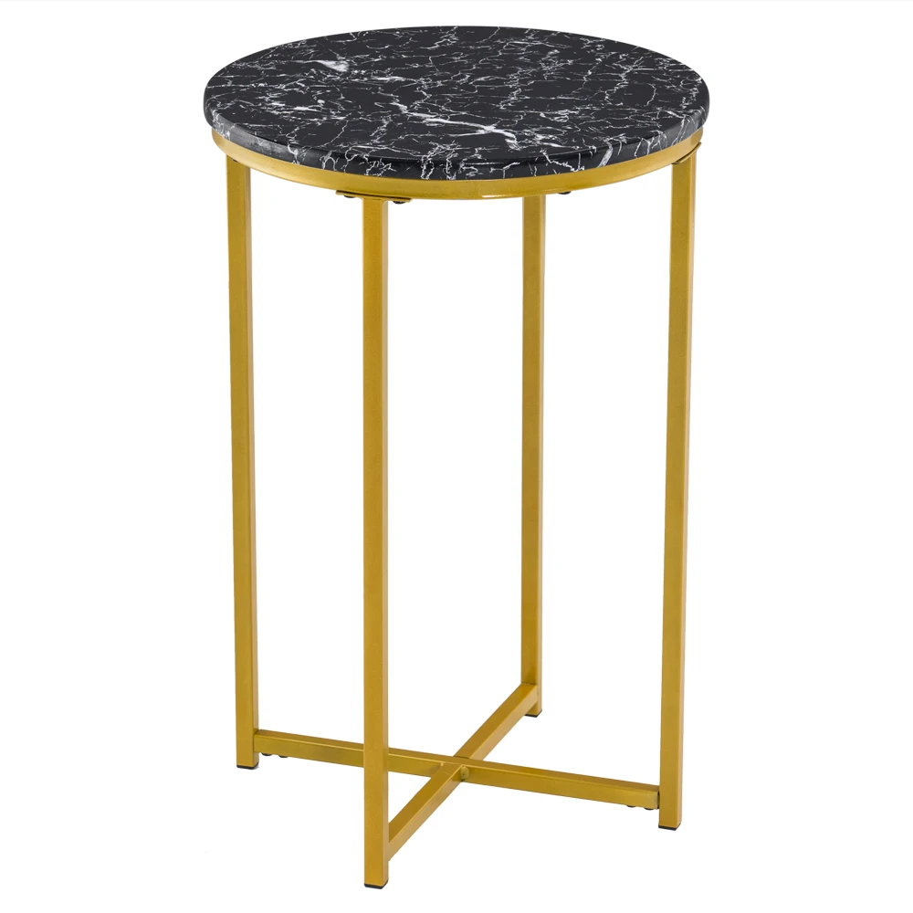

40cm Coffee Tables Simple Round Edge Marble Table Stylish Home Furniture for Living Room Bedroom HFing