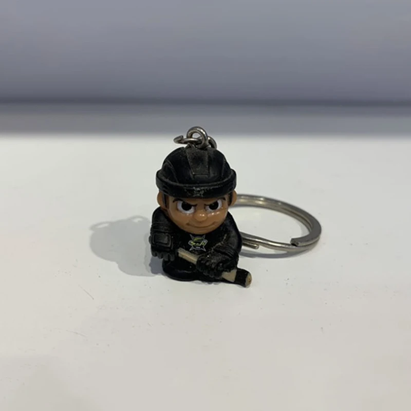 Хоккейный брелок игрока кулон подарок спортивный для ледяных хоккейные болельщики любовник сувенир рождественские подарки - Цвет: black