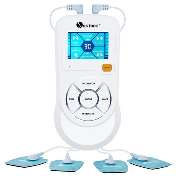 

9 Modes Electronic Pluse Massager Voice Prompts Back Neck Shoulder Muscle Relax Tens With 2 Pairs Patches Digital Meridian Tool