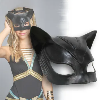 

Hot Women Cat Mask Sexy Cosplay Catwoman Rabbit Sexy Erotic Bunny Masks Girl Black Latex Cat Ears Masquerade Party Masks
