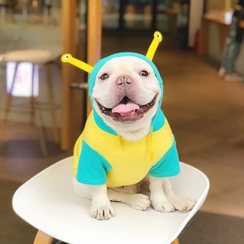 

French Bulldog Snail Cosplay Dog Clothes Pet Hoodie Coat Winter Warm Jacket for Small Medium Dogs Schnauzer Chihuahua Pug HEC02