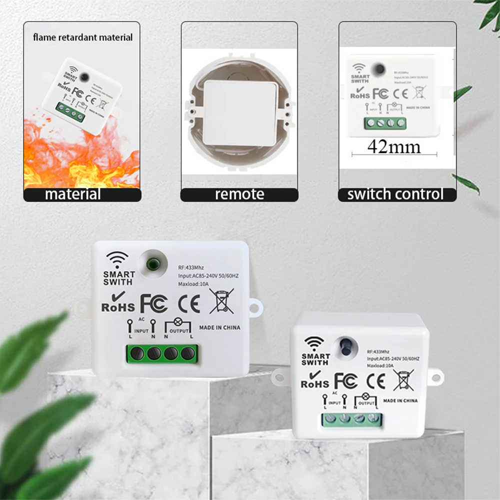 com controle remoto 200m distância 433 mhz