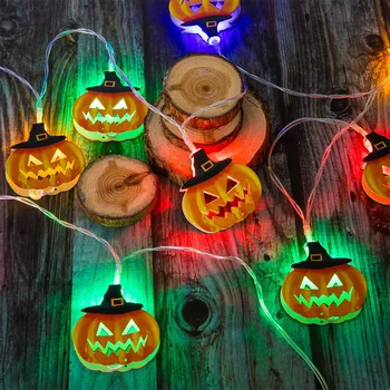 

2m 10LEDs Ghost Pumpkin String Lights Halloween Decor Fairy Light Retro Home Bedroom Party Festival Garden Lantern Hanging Lamps