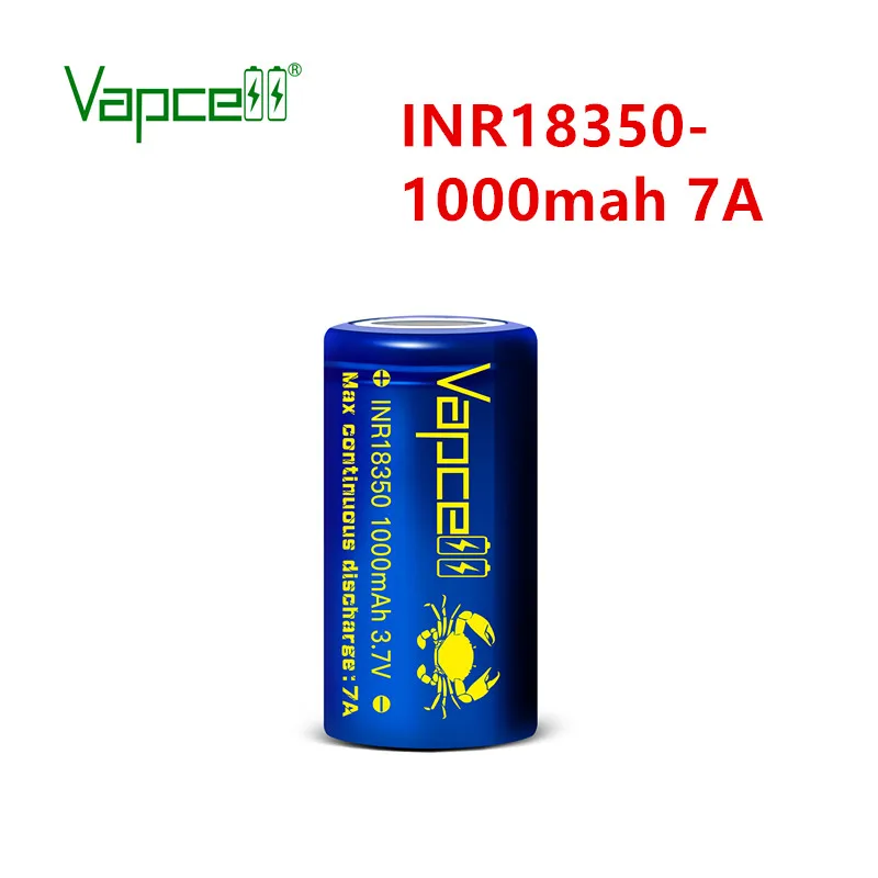 Vapcell оригинальный INR 18350 1000 мАч 7a 3 7 В аккумуляторная литий-ионная батарея HKJ тест