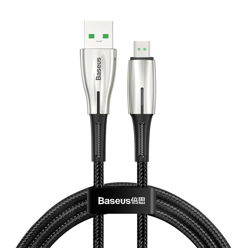 Baseus USB Micro кабель Поддержка VOOC 4A флэш-зарядка для OPPO 2A Зарядка для samsung Xiaomi Redmi зарядное устройство Micro USB шнур - Название цвета: Black 2M